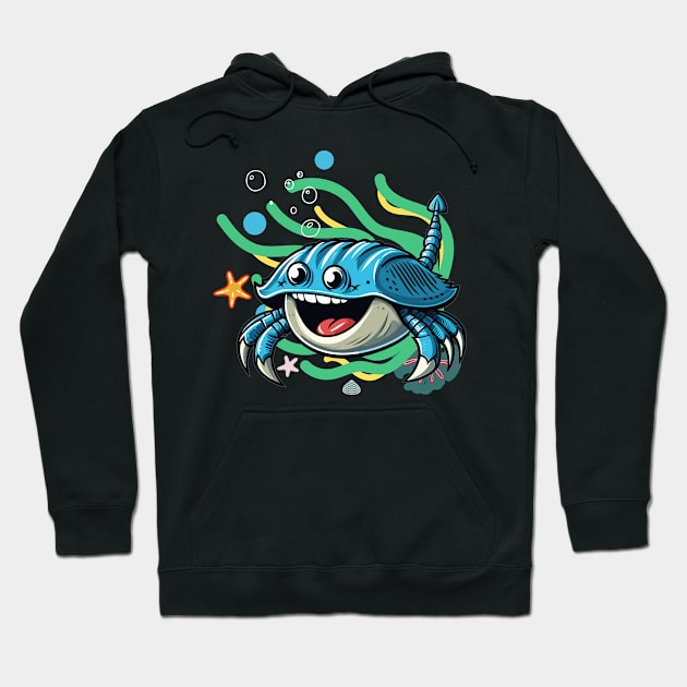 Horseshoe Crab Humor: Comical Marine Hoodie by chems eddine